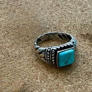 Turquoise and Silver Women's Ring